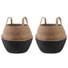 vidaXL Vază pentru plante cu m&acirc;nere 2 pcs Negru &Oslash; 32 x 32 cm