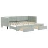 vidaXL Pat de zi cu extensie și sertare, gri deschis 80x200 cm catifea