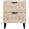 vidaXL Dulap de noapte 2 pcs Alb 40 x 33 x 46 cm Lemn de mango solid
