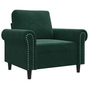 vidaXL Fotoliu canapea, verde &icirc;nchis, 60 cm, catifea
