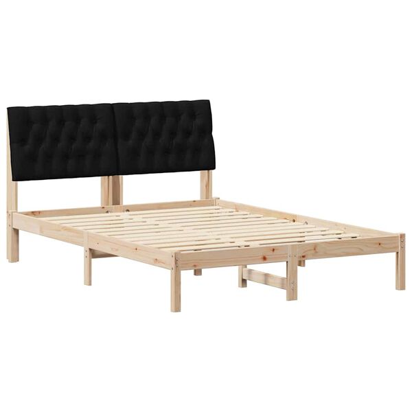 vidaXL Cadru de pat cu tăblie tapițată cu headboard Maro 150 x 200 cm