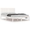 vidaXL Cadru de pat King Size, alb, 150x200 cm, lemn masiv