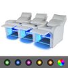 vidaXL Canapea rabatabilă cu 3 locuri cu LED piele artificială alb