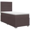 vidaXL Pat boxspring cu saltea Maro &icirc;nchis 90 x 200 cm Țesătură