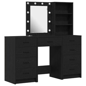vidaXL Masă de Machiaj 3 buc. Negru 40 x 41 x 135 cm Lemn prelucrat