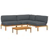 vidaXL Set de canapea 4 buc. Antracit Lemn Solid de Acacia