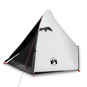vidaXL Cort camping cupolă 2 persoane alb, țesătură opacă, impermeabil