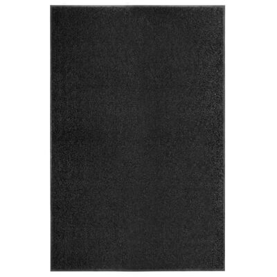 vidaXL Covoraș de ușă lavabil, negru, 120 x 180 cm