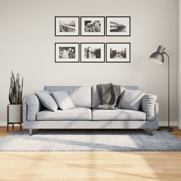 vidaXL Covor pufos "PAMPLONA" fire &icirc;nalte, albastru modern 100x200 cm