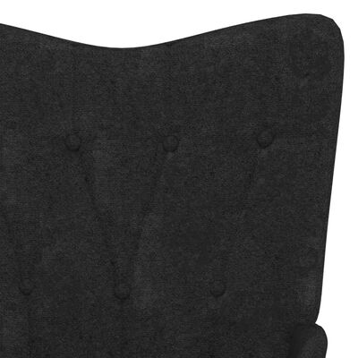 vidaXL Scaun de relaxare cu taburet, negru, textil