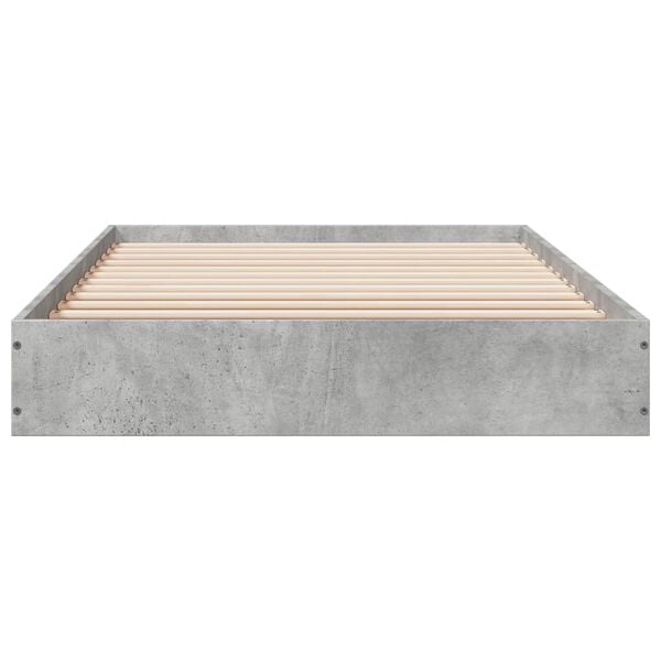 vidaXL Cadru de pat, gri beton, 75x190 cm, lemn prelucrat