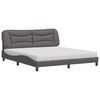 vidaXL Pat cu saltea, Hvar, gri, 180x200 cm, piele ecologică