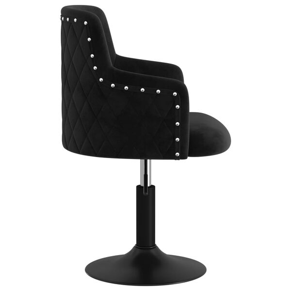 vidaXL Scaun de bucătărie pivotant, negru, catifea