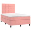 vidaXL Pat box spring cu saltea, negru, 120x190 cm, catifea