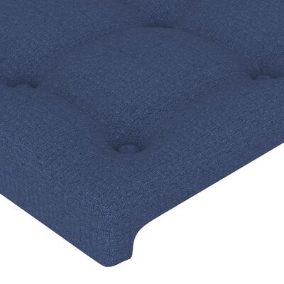 vidaXL Tăblie de pat cu aripioare, albastru, 103x16x118/128 cm, textil