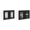 vidaXL Dulap suspendat cu ușă 2 pcs Stejar Negru 60 x 31 x 40 cm