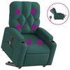 vidaXL Fotoliu electric masaj rabatabil / ridicare verde &icirc;nchis textil