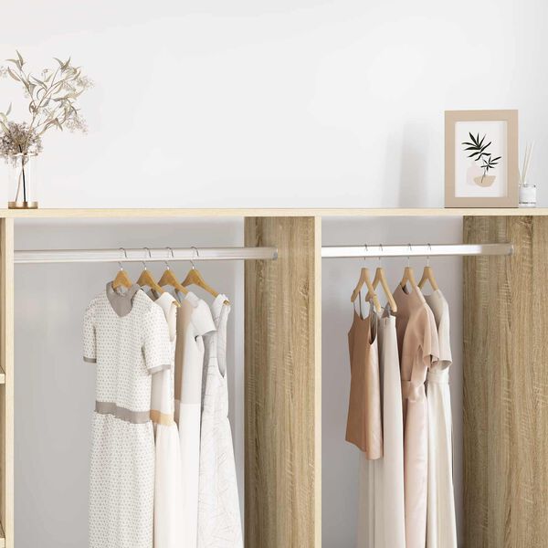 vidaXL Șină pentru dressing 2 pcs Argintiu 764 x 15 x 29 mm