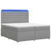 vidaXL Pat boxspring cu saltea Gri deschis 200 x 200 cm Țesătură