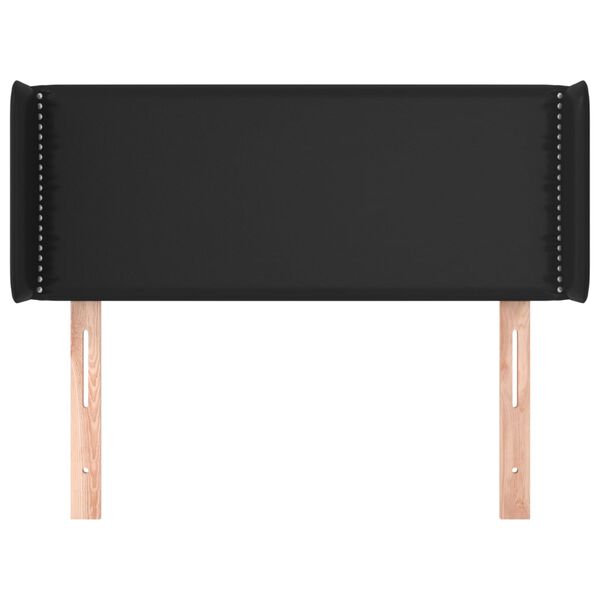 vidaXL Tăblie de pat cu aripioare negru 103x16x78/88cm piele ecologică