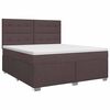 vidaXL Pat boxspring cu saltea Maro &icirc;nchis 180 x 200 cm Țesătură