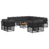 vidaXL Set de canapele de exterior 14 buc. Negru și Gri &icirc;nchis