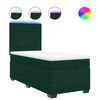 vidaXL Pat continental cu saltea, verde &icirc;nchis, 80x200 cm, catifea