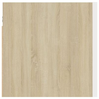 vidaXL Noptieră, alb, 30,5x30x30 cm ,stejar Sonoma, lemn prelucrat