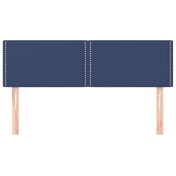 vidaXL Tăblii de pat, albastru, 144x5x78/88 cm, textil