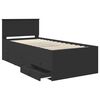vidaXL Daybed cu sertar cu headboard Negru 75 x 190 cm Lemn compozit