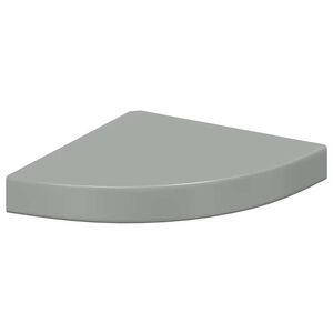 vidaXL Raft colțar de perete, gri extralucios, 25x25x3,8 cm, MDF