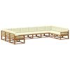 vidaXL Set de canapele de exterior 10 buc. Natural și Crem