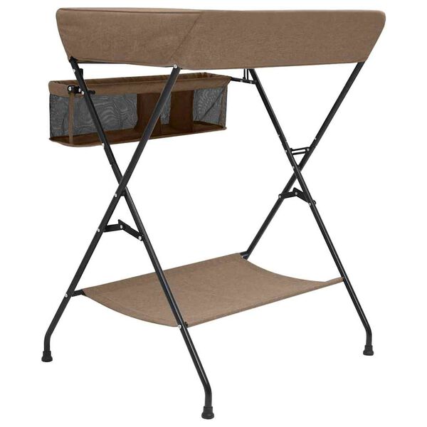 vidaXL Masă de schimbat bebeluș, gri taupe, fier