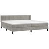 vidaXL Pat box spring cu saltea, gri deschis, 200x200 cm, catifea