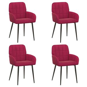 vidaXL Scaune de dining 4 buc. Catifea Roșu Vin 56.5 x 50 x 85 cm