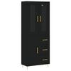 vidaXL Dulap &icirc;nalt, negru, 69,5x34x180 cm, lemn compozit