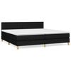 vidaXL Pat box spring cu saltea, negru, 200x200 cm, textil