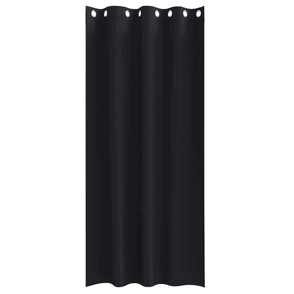 vidaXL Perdele Opaque cu Inel 2 pcs Negru 225 x 140 cm Poliester