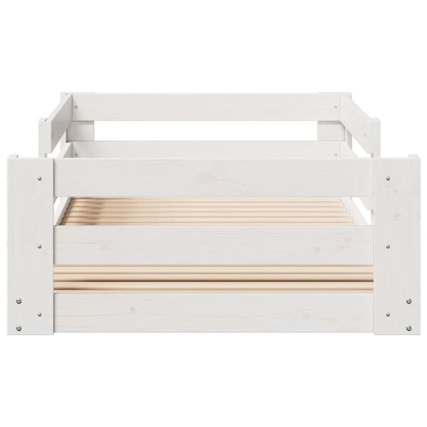 vidaXL Cadru de pat fără saltea alb 80x160 cm lemn masiv de pin