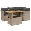 vidaXL Set canapea de grădină cu perne, 5 piese, gri, poliratan