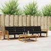 vidaXL Set de canapele de exterior cu pernă 5 pcs Natural și Negru