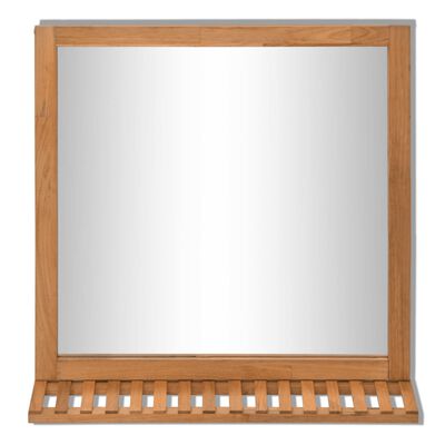 vidaXL Dulap de chiuvetă cu oglindă, lemn masiv de nuc