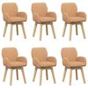 vidaXL Scaune de dining rotative 6 pcs Boucl&eacute; Bej 54 x 58 x 87 cm