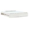 vidaXL Cadru de pat Super King, alb, 180x200 cm, lemn masiv