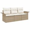 vidaXL Set de canapele pentru grădină 3 buc. Bej Rattan poli