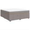 vidaXL Pat continental cu saltea, gri taupe, 180x200 cm, textil