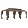 vidaXL Pavilion cu perdele, gri taupe, 600 x 298 x 270 cm, 180 g/m&sup2;