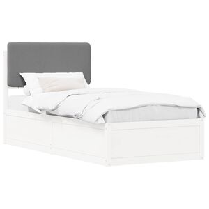 vidaXL Cadru de pat cu tăblie tapițată Gri deschis 100 x 200 cm