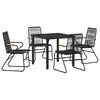 vidaXL Set de masă pentru grădină 5 buc. Negru