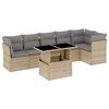 vidaXL Set canapele de grădină, 7 piese, cu perne, bej, poliratan